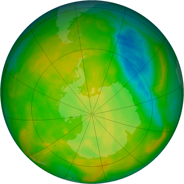 Antarctic ozone map for 12 November 2002